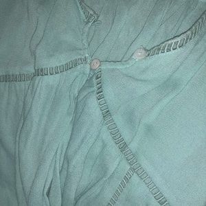 Altar’d state teal flowy open shoulder top